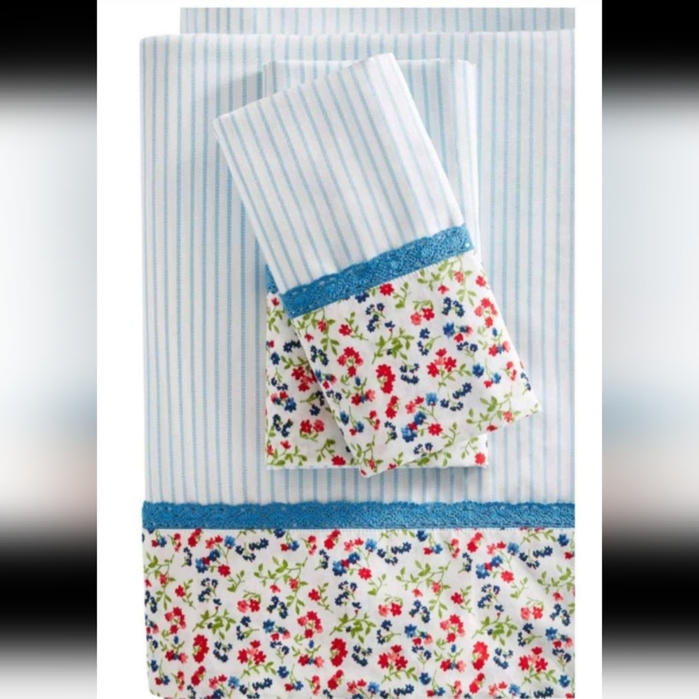 NEW Pioneer Woman King Sheet Set 100 % cotton
